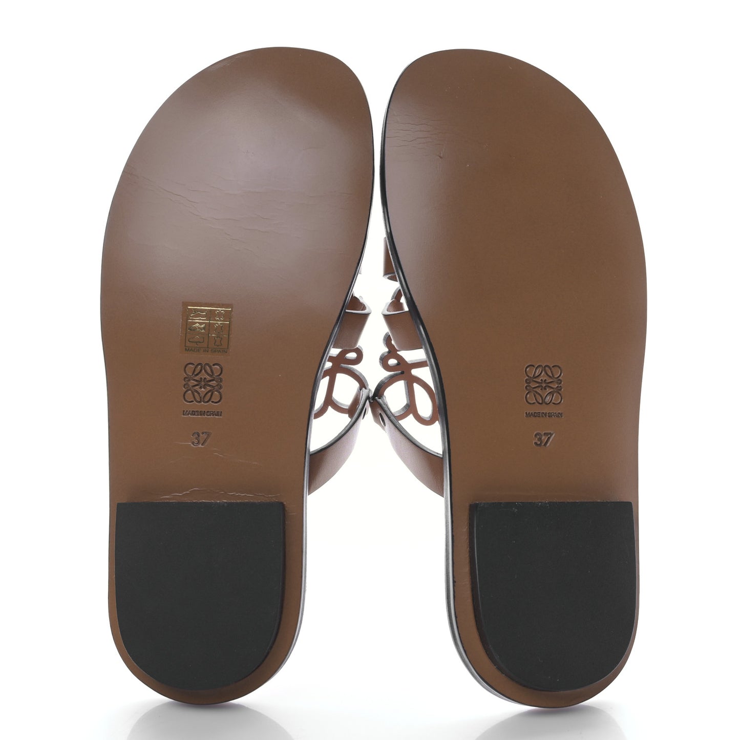 Calfskin Anagram Mule Sandals 37 Tan Natural