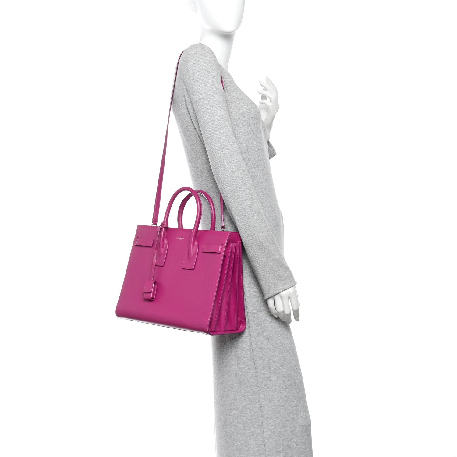 Saint Laurent Calfskin Small Sac De Jour Electric Pink 2 of 12