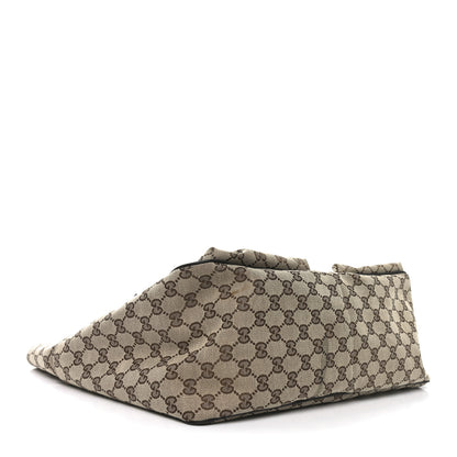 Gucci GG Monogram Medium Web Handle Double Pocket Tote Brown 4 of 10