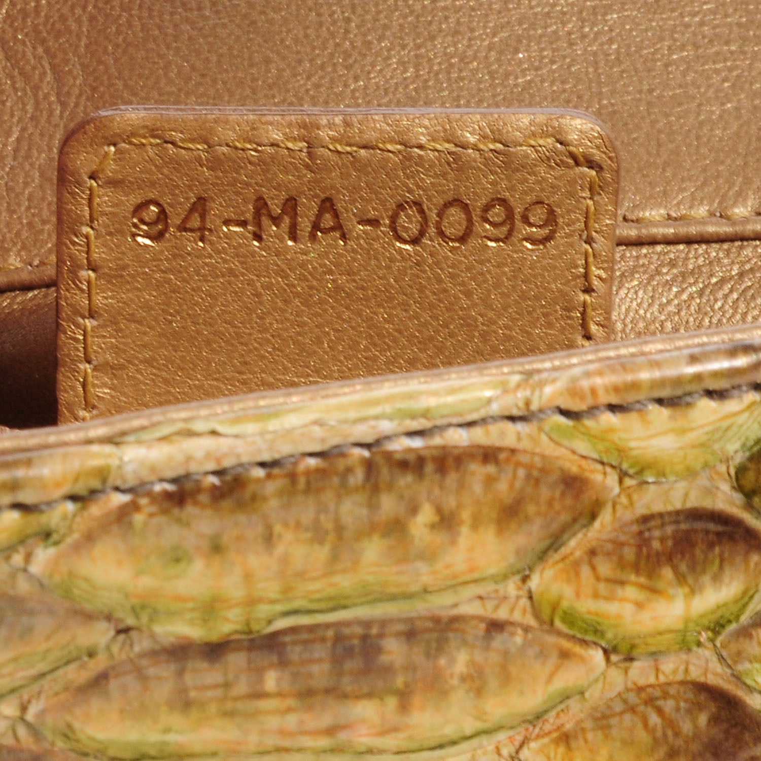 Christian Dior Python Evening Clutch Brown 7 of 7
