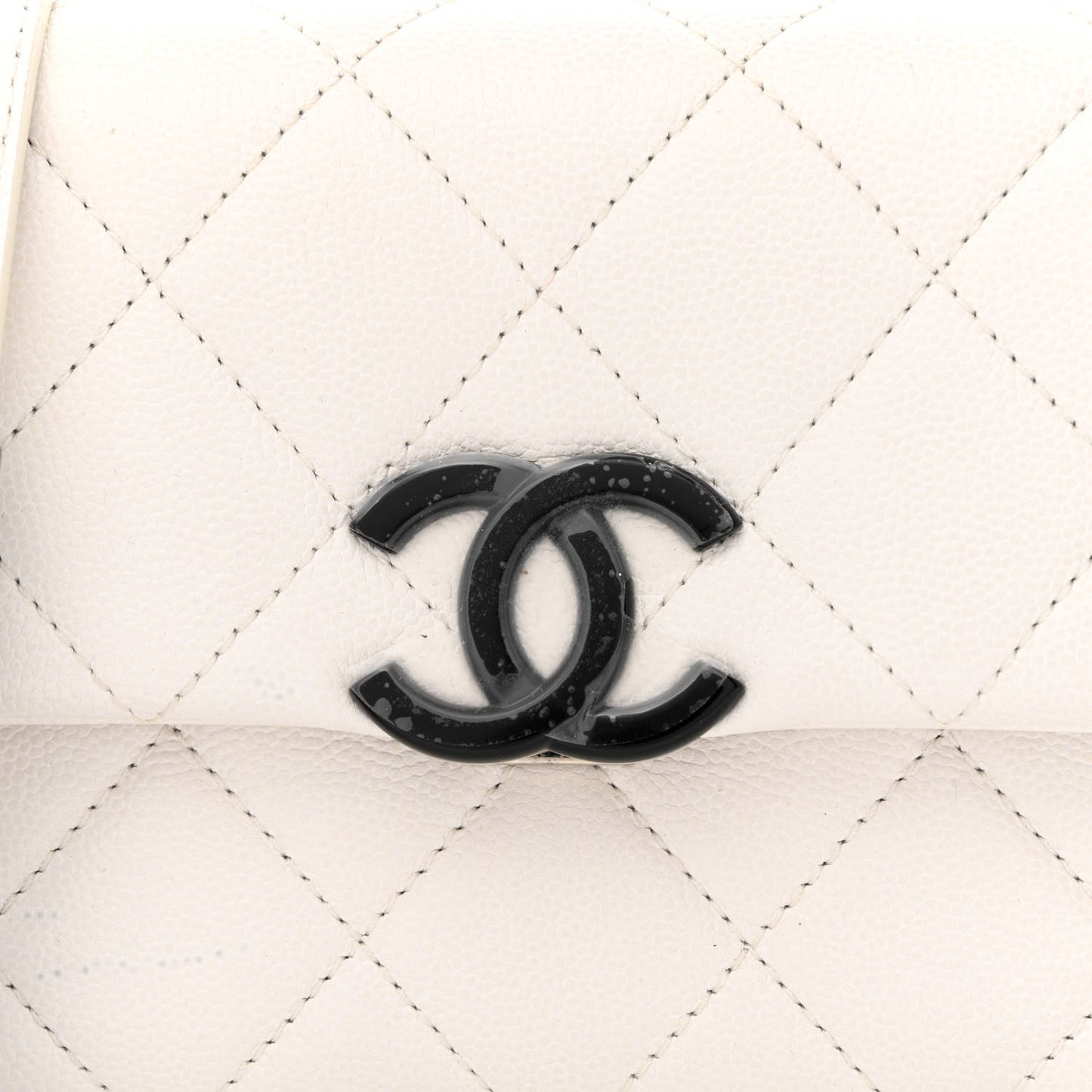 Caviar Quilted My Everything Small Flap White Black