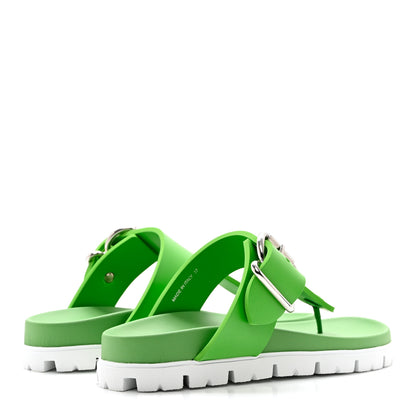 Prada EVA Rubber Buckled Lug Sole 20mm Thong Sandals 37 Mela 4 of 8