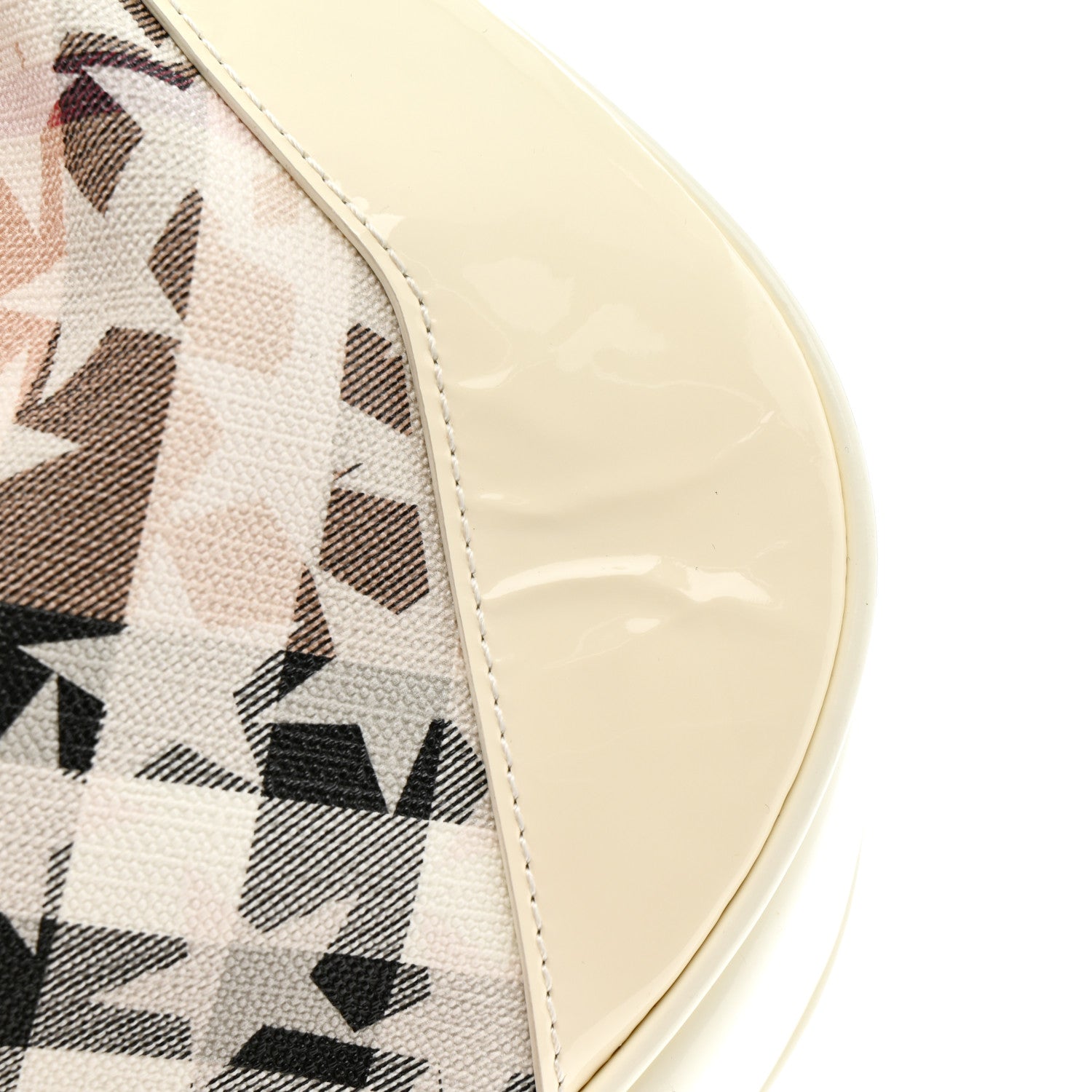 Burberry Patent Supernova Check Stars Small Hernville Hobo White 17 of 19