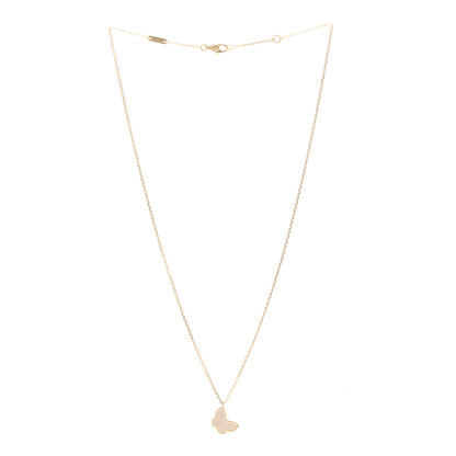 Van Cleef & Arpels 18K Yellow Gold Mother of Pearl Sweet Alhambra Butterfly Pendant Necklace 3 of 6