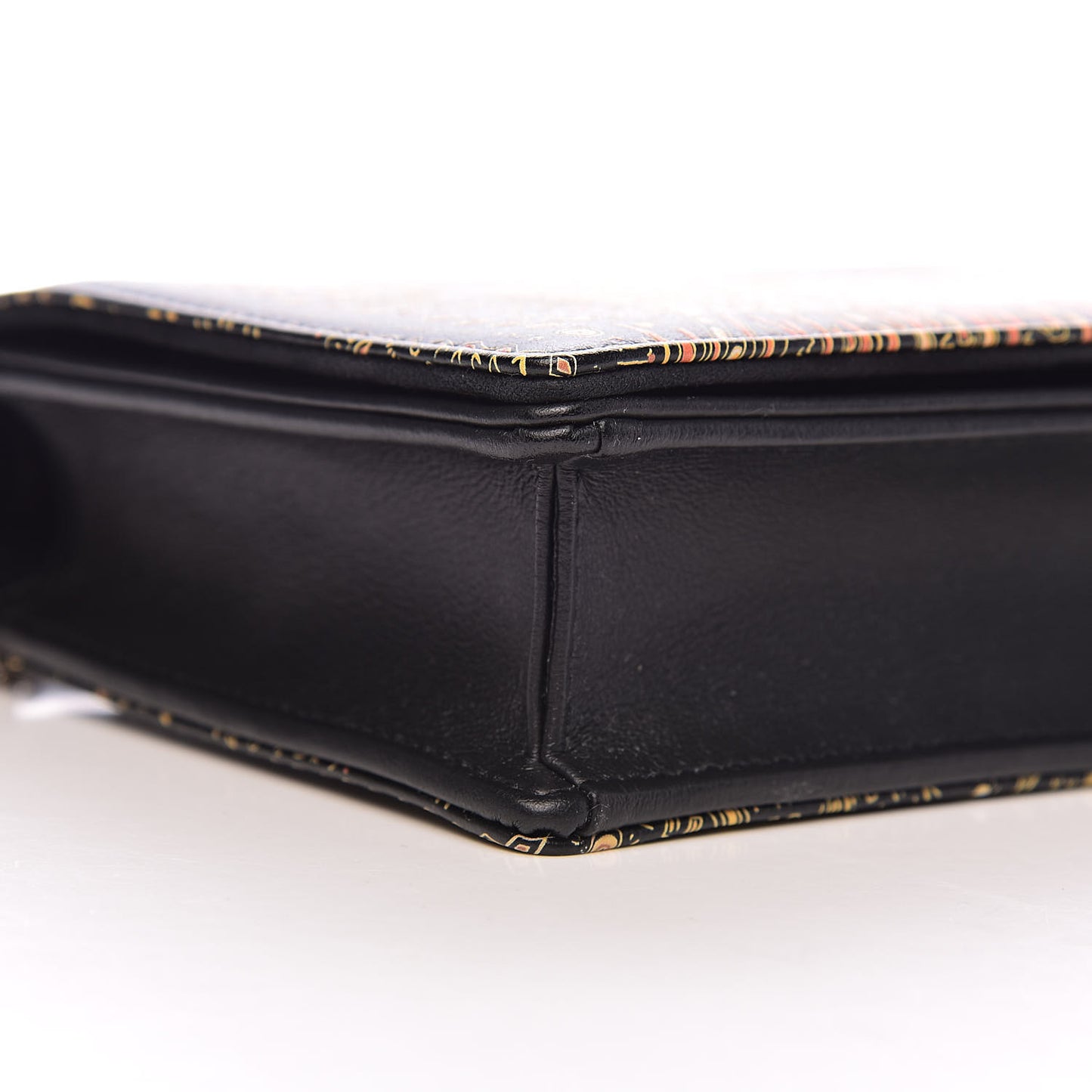 Printed Calfskin Animals Chain Pouch Brown Multicolor