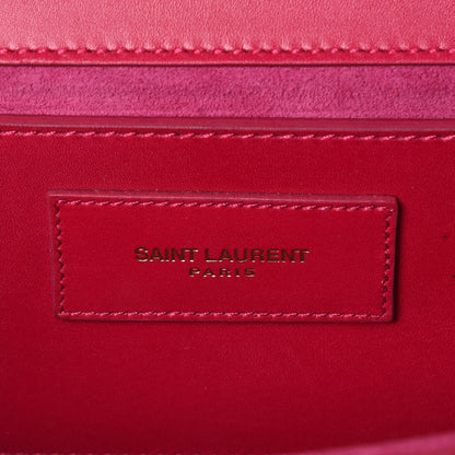 Saint Laurent Patent Grain de Poudre Lutetia Flap Clutch Fuchsia 6 of 13