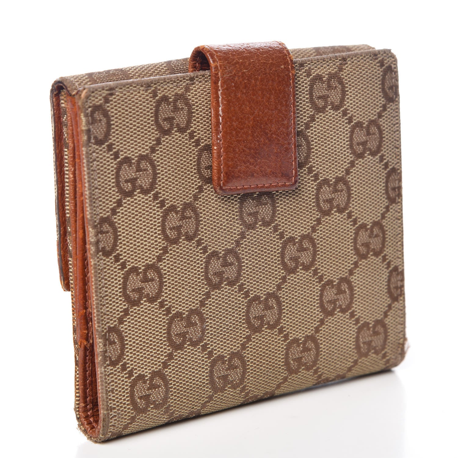 Gucci Monogram Studded French Flap Wallet Brown 3 of 12