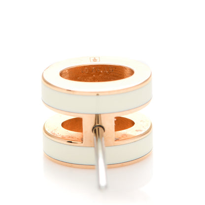 Hermes Rose Gold Lacquered Mini Pop H Earrings White 4 of 6
