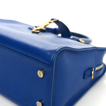 Saint Laurent Calfskin Small Monogram Cabas Blue Majorelle 10 of 16