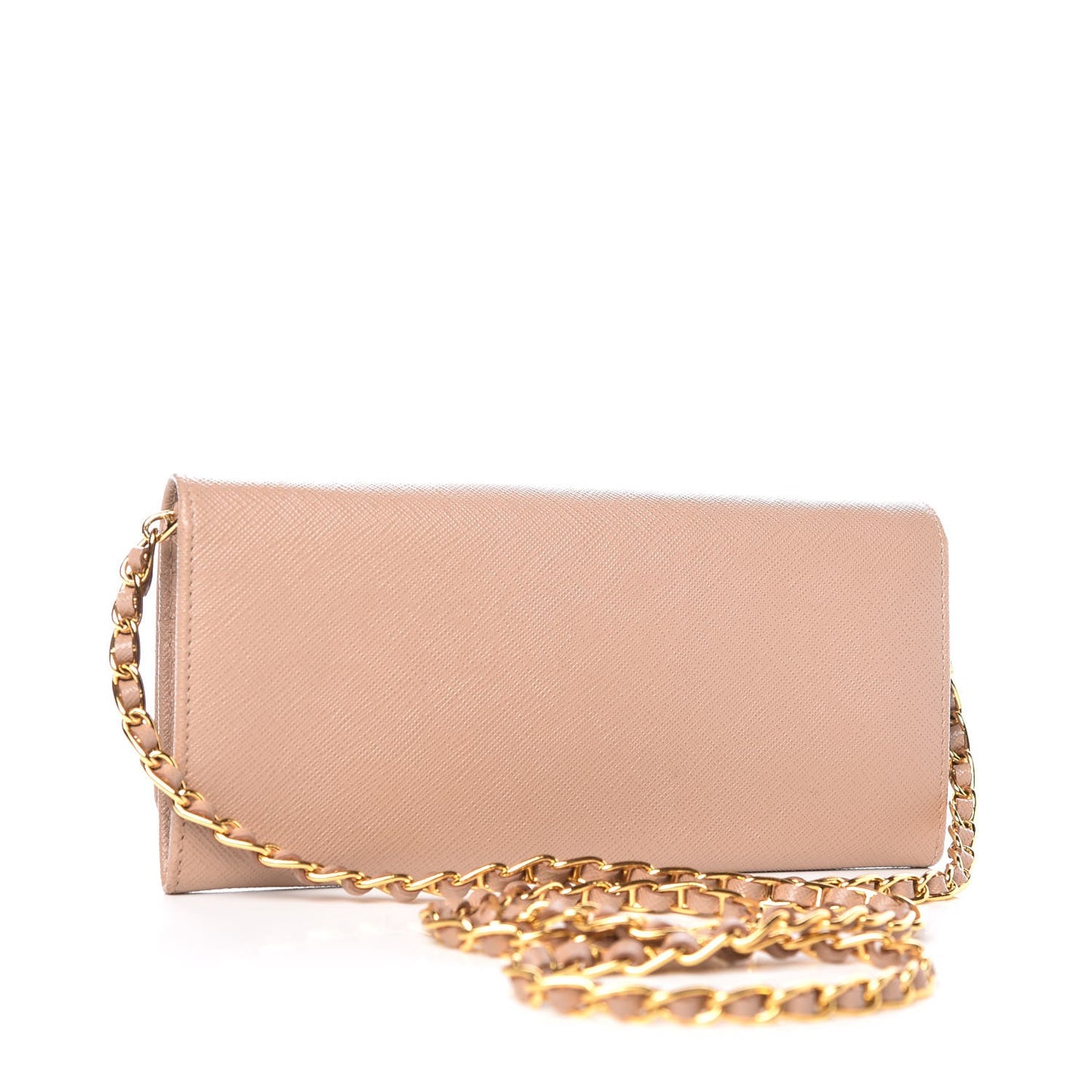 Saffiano Metal Oro Chain Wallet Cammeo