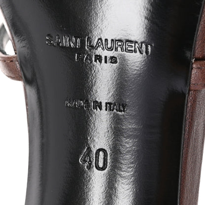 Saint Laurent Calfskin Cassandra 100 Ankle Strap Sandals 40 Moro 8 of 12