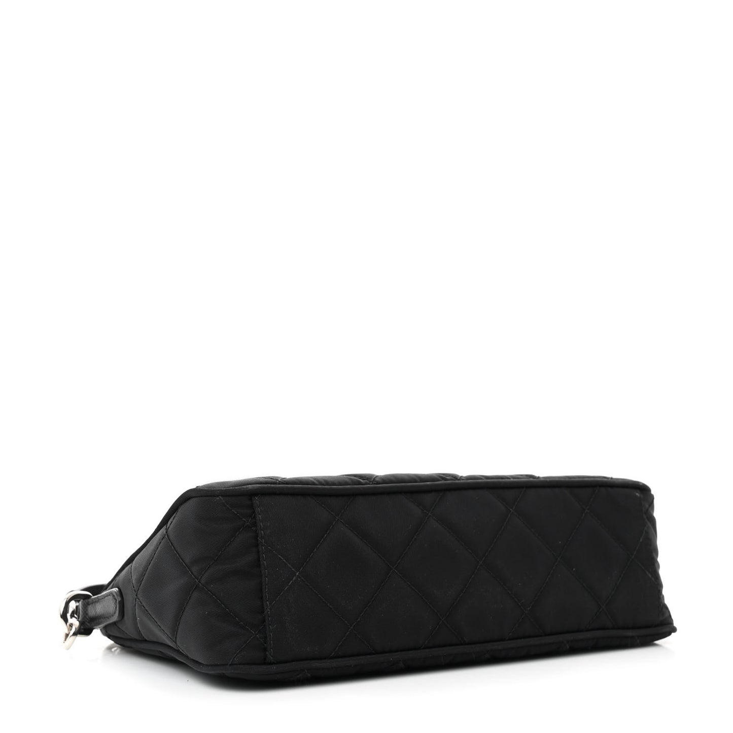 Nylon Tessuto Impuntu Quilted Crossbody Bag Black