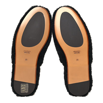 Gucci Shearling Interlocking G Womens Eileen Slippers 35 Black Butterscotch 5 of 8