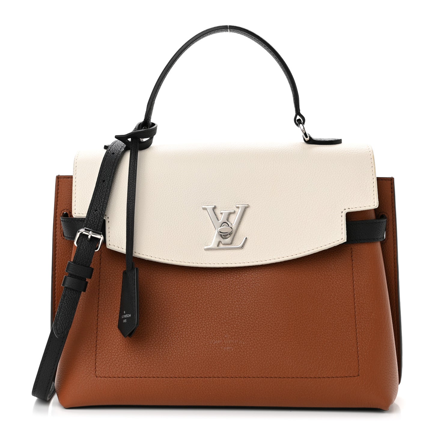Soft Calfskin Lockme Ever Caramel Creme Black