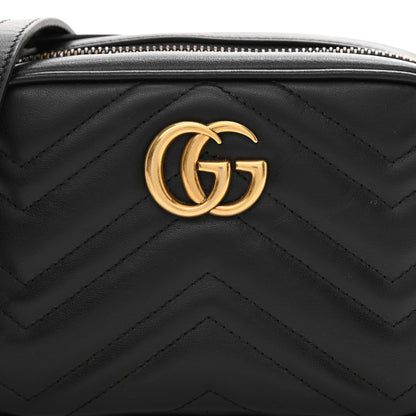 Gucci Calfskin Matelasse Mini GG Marmont Chain Shoulder Bag Black 15 of 17