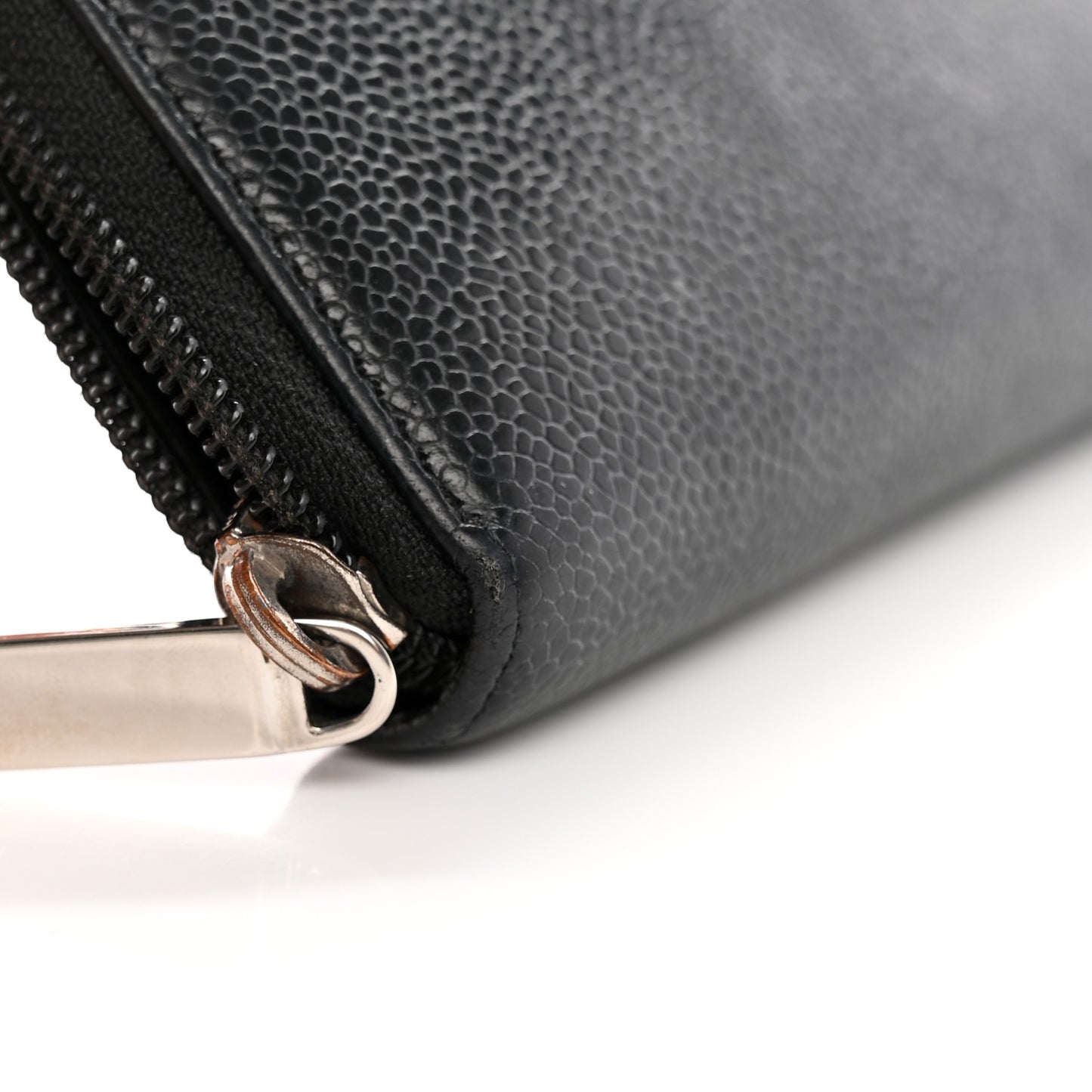 Caviar Large Timeless CC Zip Around Wallet Black