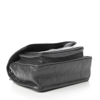Saint Laurent Crinkled Calfskin Matelasse Monogram Baby Niki Chain Satchel Storm 4 of 11