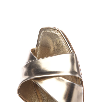 Louis Vuitton Metallic Calfskin Slingback Pumps 36.5 Gold 10 of 13
