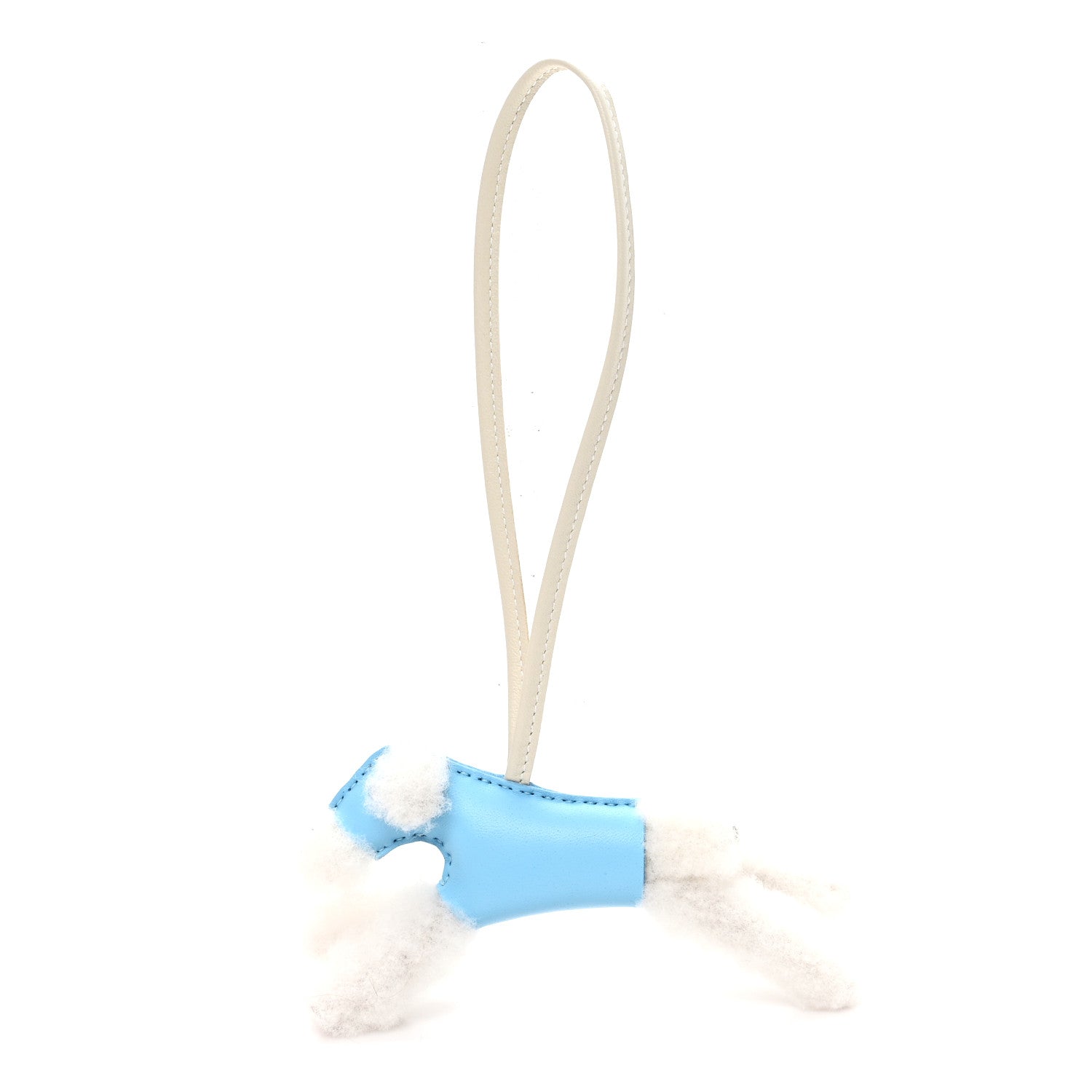 Hermes Milo Lambskin Shearling Budy Charm Ecru Celeste Craie 1 of 4