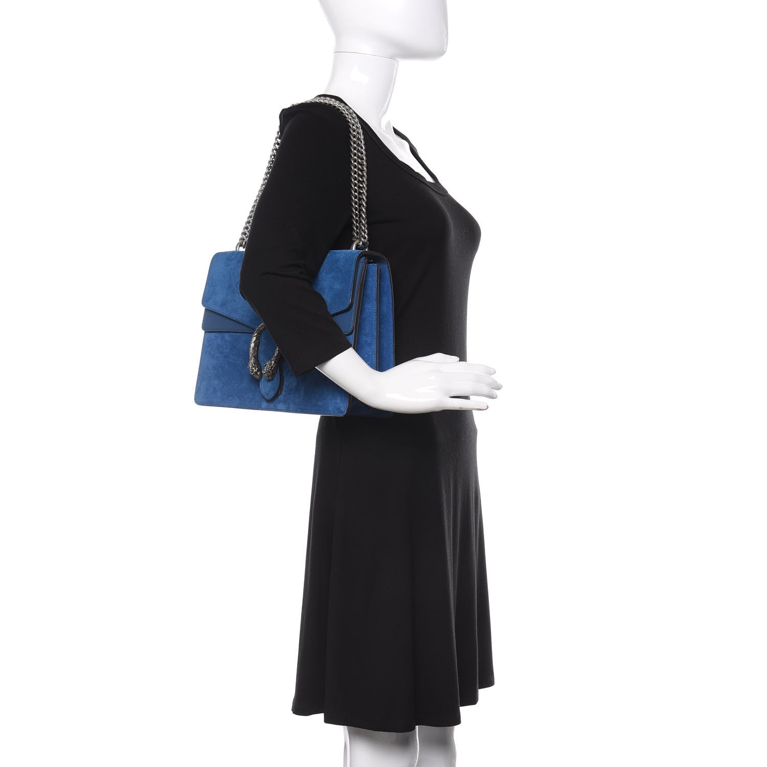 Gucci Suede Medium Dionysus Shoulder Bag Blue 2 of 10