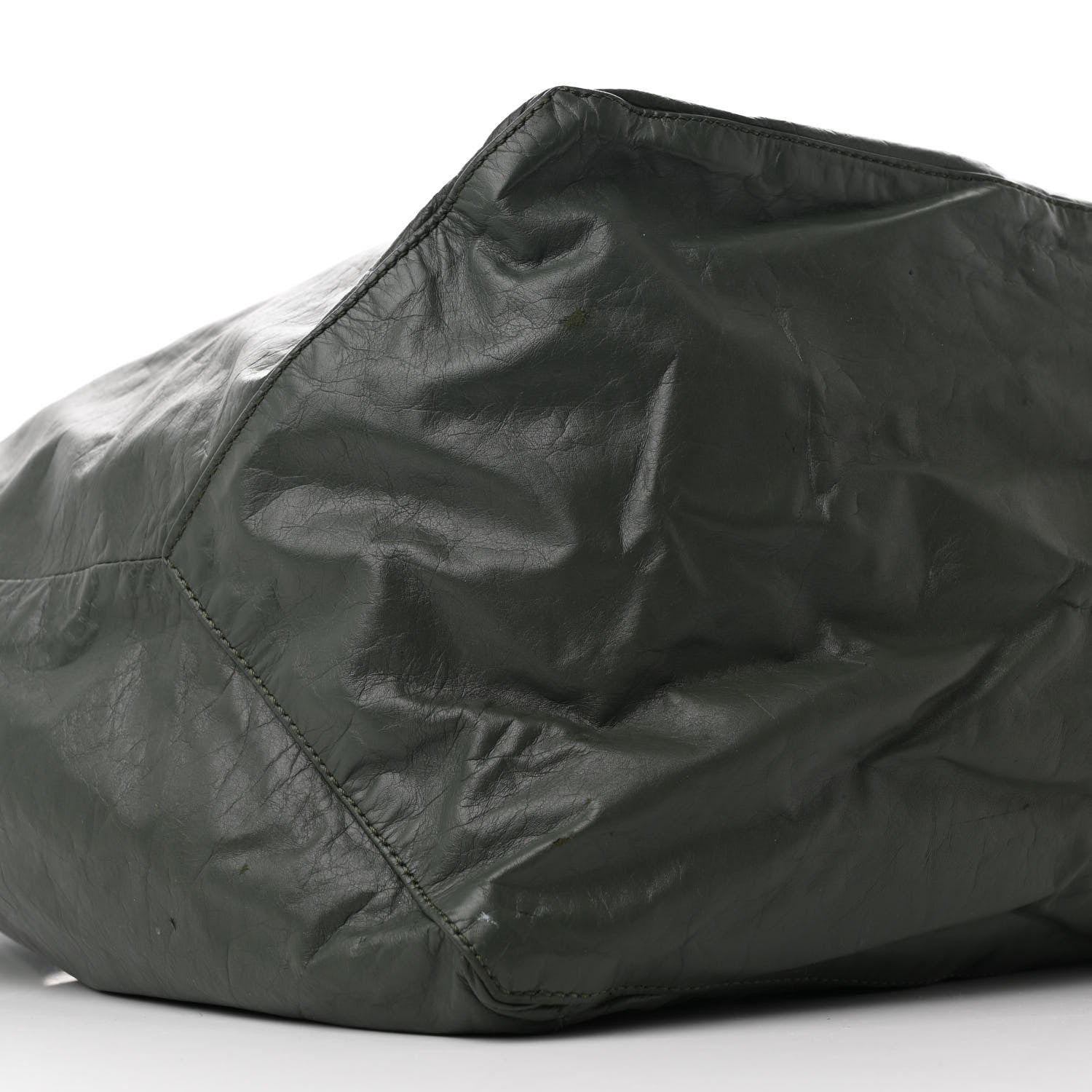 Loewe Paper Calfskin Fold Shopper Tote Green 8 of 10