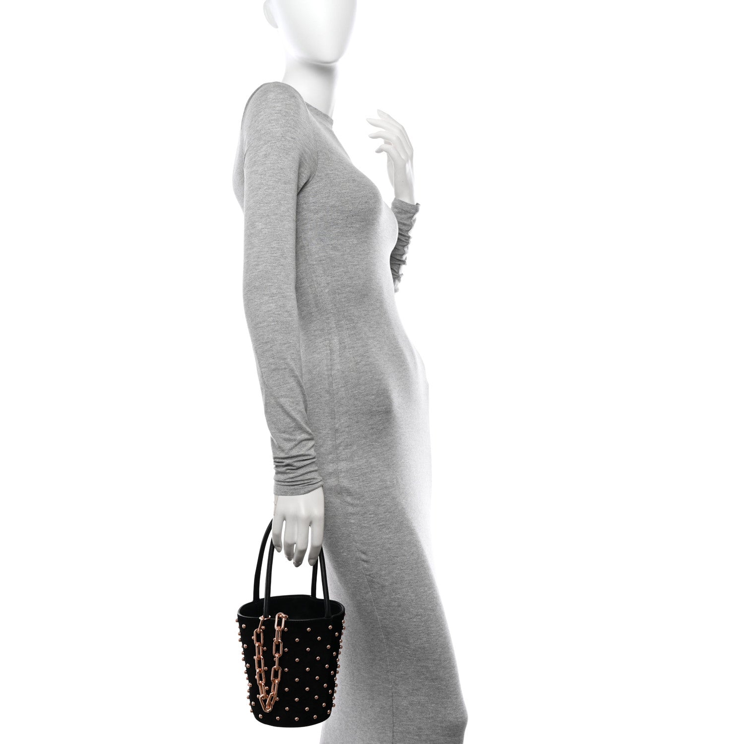 Alexander Wang Suede Calfskin Mini Roxy Bucket Bag Black 2 of 11