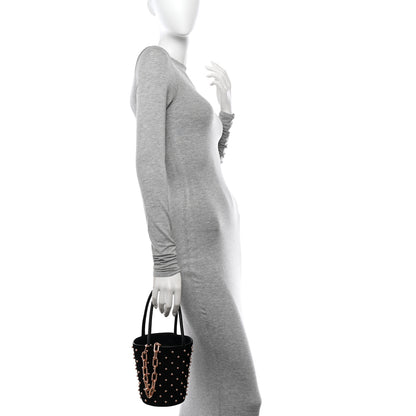 Alexander Wang Suede Calfskin Mini Roxy Bucket Bag Black 2 of 11