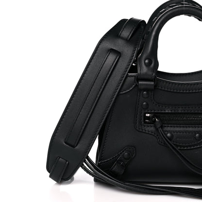 Balenciaga Smooth Calfskin Neo Classic Black Hardware Nano City Crossbody Black 9 of 17