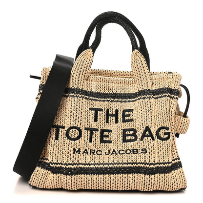 Marc Jacobs Straw Jacquard Medium The Traveler Tote Bag Natural 1 of 9