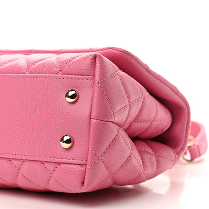 Chanel Caviar Lizard Embossed Quilted Mini Coco Handle Flap Pink 10 of 11