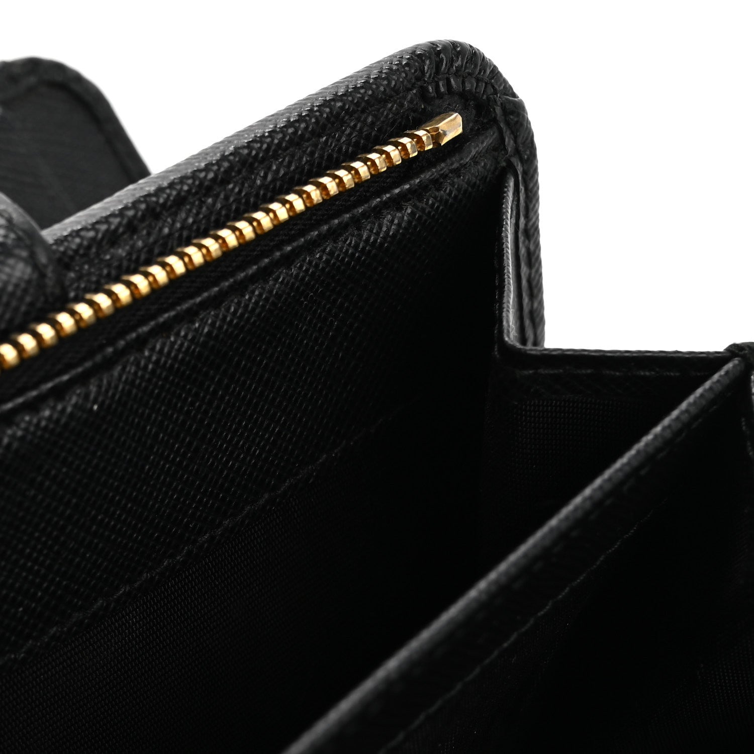 Prada Saffiano Metal Compact Wallet Black 9 of 15