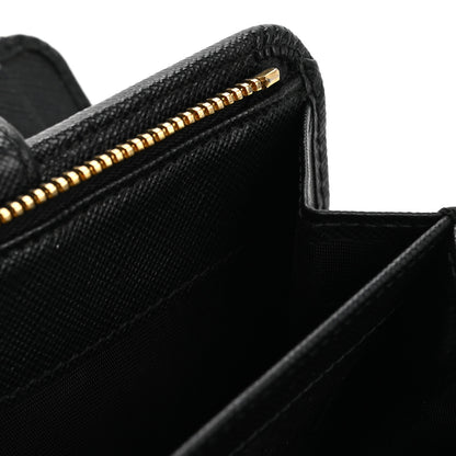 Prada Saffiano Metal Compact Wallet Black 9 of 15