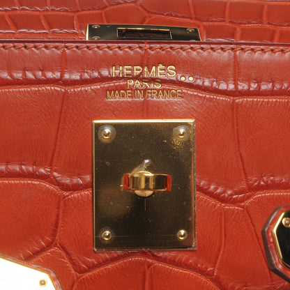 Hermes Matte Niloticus Crocodile Kelly 35 Sanguine 11 of 16