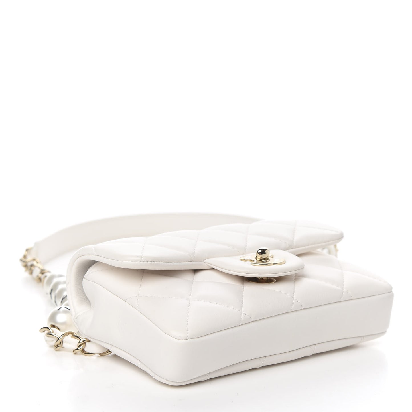 Lambskin Quilted Mini My Precious Waist Bag White