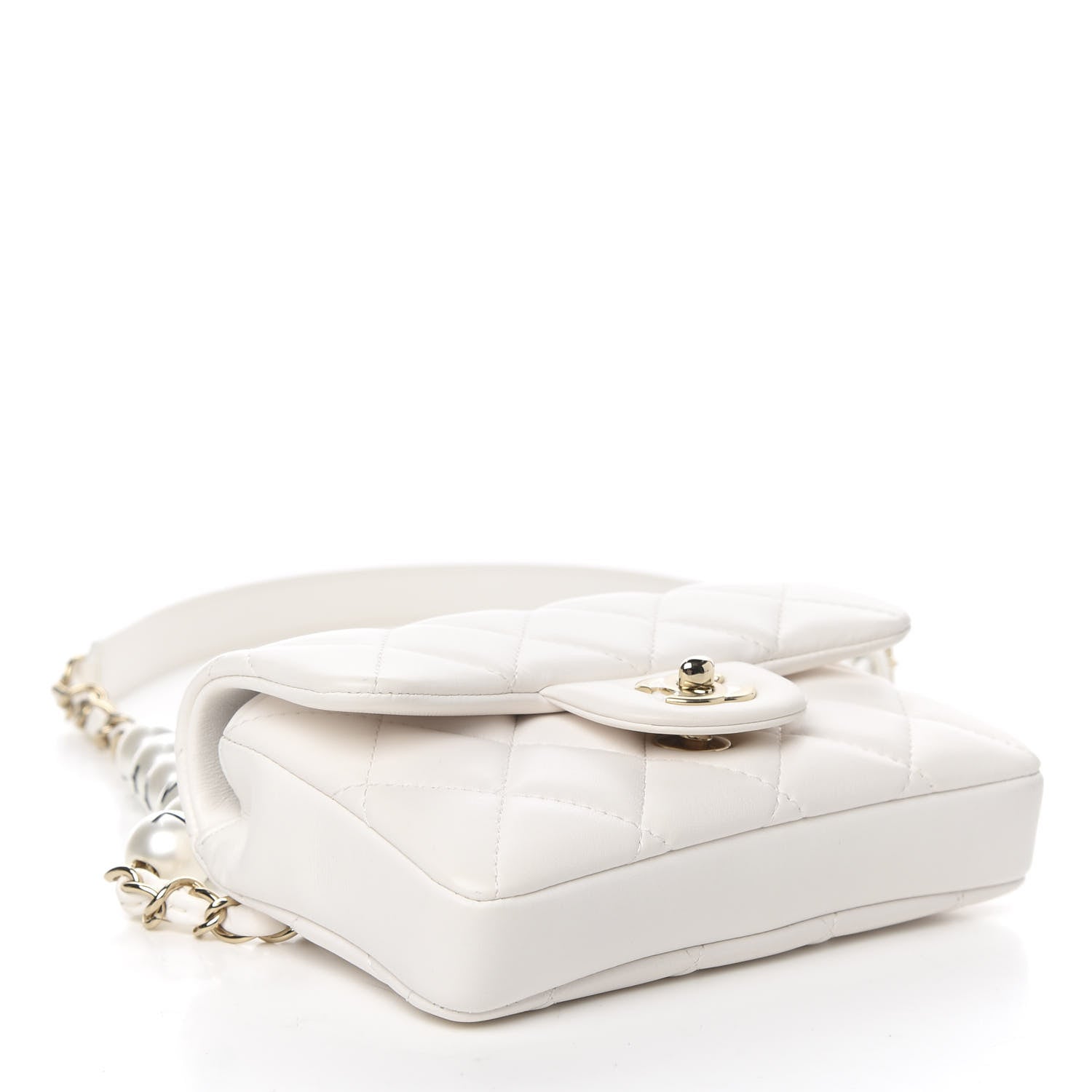 Chanel Lambskin Quilted Mini My Precious Waist Bag White 3 of 10