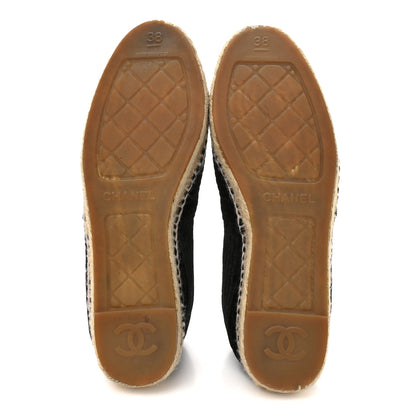 Chanel Velvet Grosgrain CC Espadrilles 38 Black 6 of 10