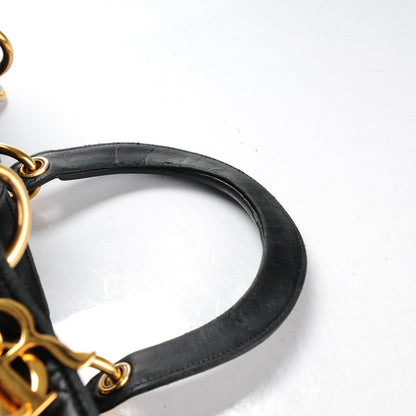 Christian Dior Lambskin Cannage Large Lady Dior Black 10 of 11