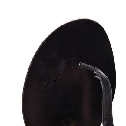 Gucci Calfskin GG Marmont Thong Sandals 36.5 Black 9 of 17