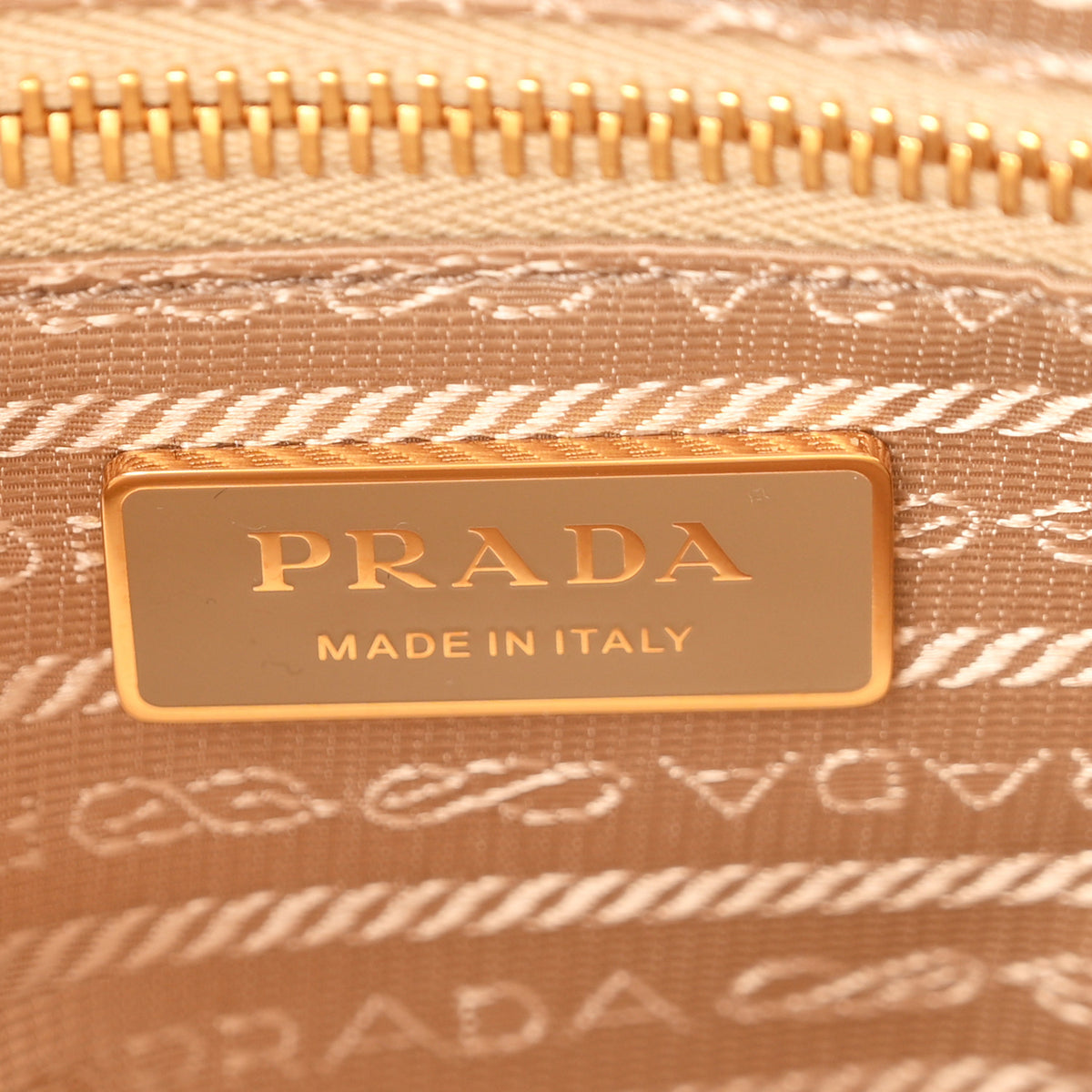 Prada Glossy Calfskin Triangle Large Bonnie Shoulder Bag Travertine 6 of 10