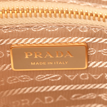 Prada Glossy Calfskin Triangle Large Bonnie Shoulder Bag Travertine 6 of 10