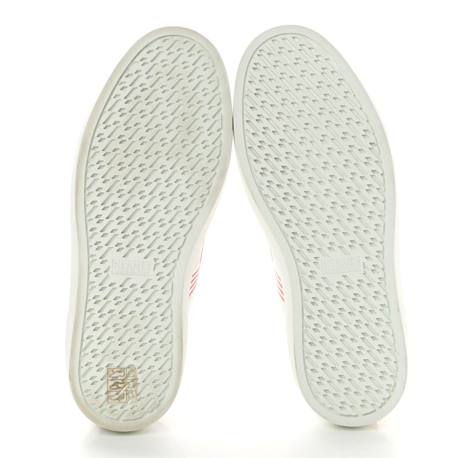 Hermes Calfskin Womens Advantage Sneakers 36.5 White Orange 5 of 9