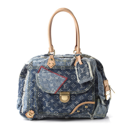 Louis Vuitton Denim Patchwork Bowly Blue 1 of 10
