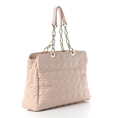 Christian Dior Lambskin Cannage Large Dior Soft Shopping Tote Beige Light Pink 3 of 10
