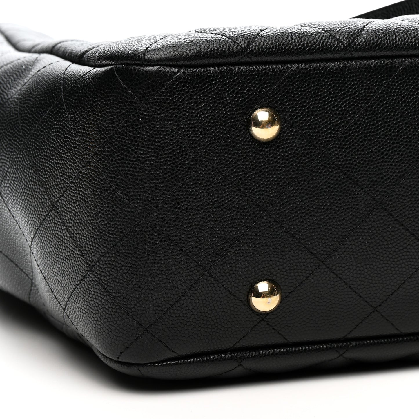 Caviar Quilted Large Shopping Tote Black