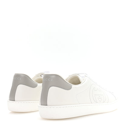 Gucci Calfskin Interlocking G Perforated Mens Ace Sneakers 9 White Grey Sky 5 of 8