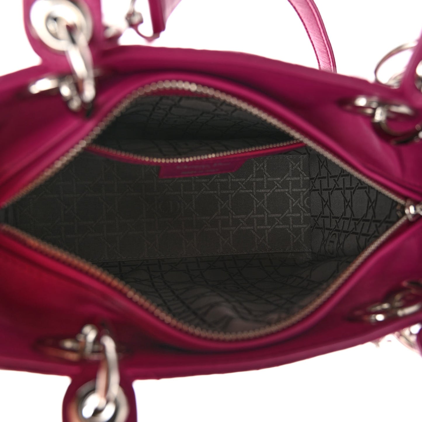 Lambskin Cannage Medium Lady Dior Fuchsia