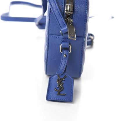 Saint Laurent Sheepskin Chevron Small Camera Bag Royal Blue 8 of 10