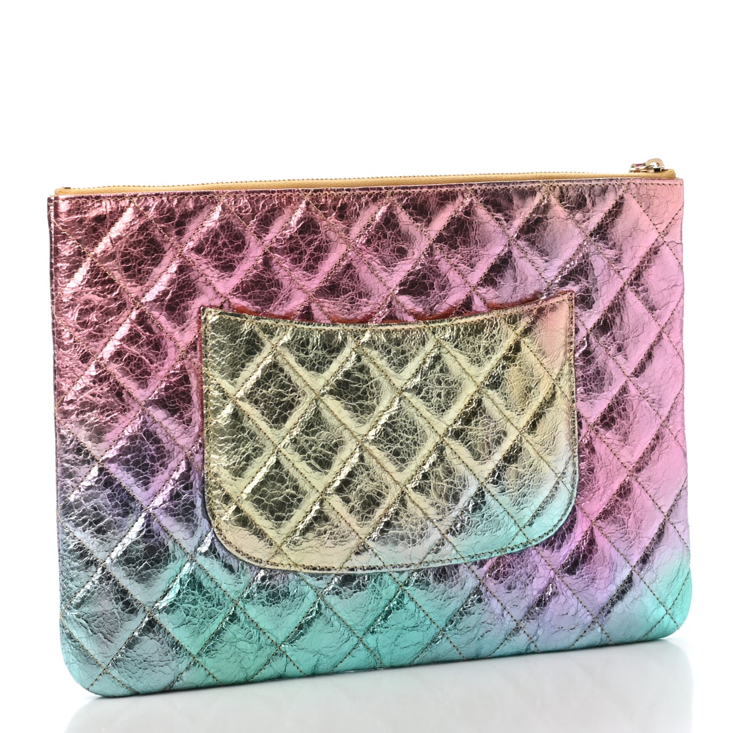 Metallic Goatskin Quilted Medium 2.55 Reissue Cosmetic Case Multicolor