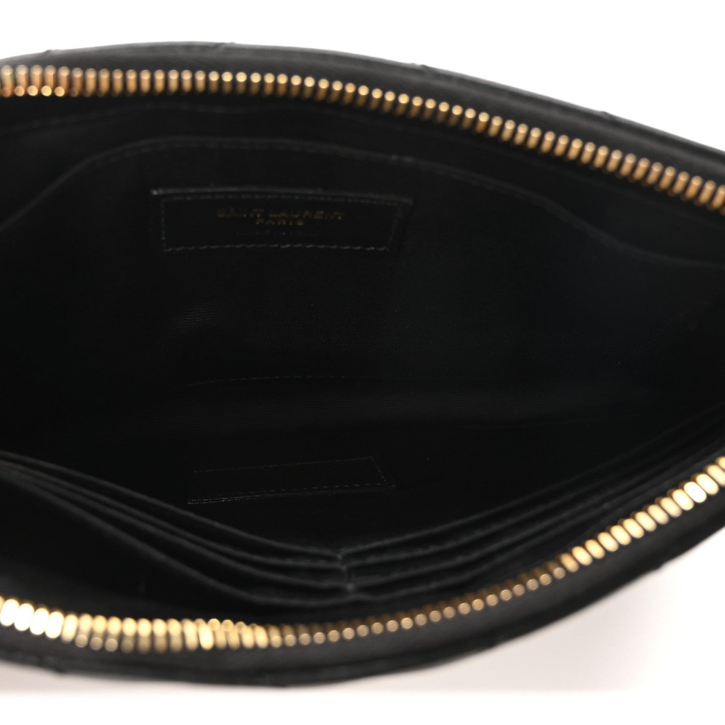 Calfskin Matelasse Chevron Monogram A5 Wristlet Black