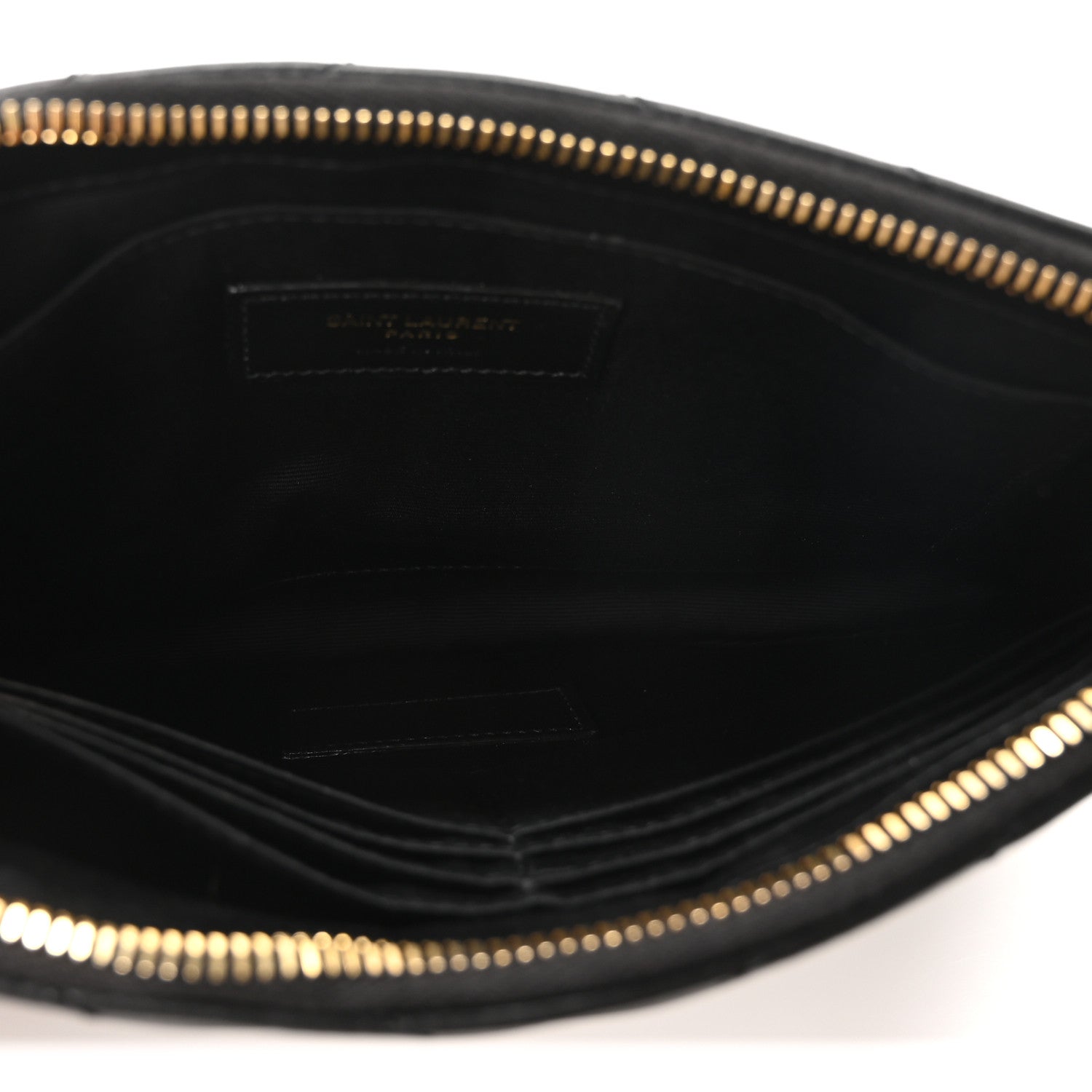 Saint Laurent Calfskin Matelasse Chevron Monogram A5 Wristlet Black 5 of 10